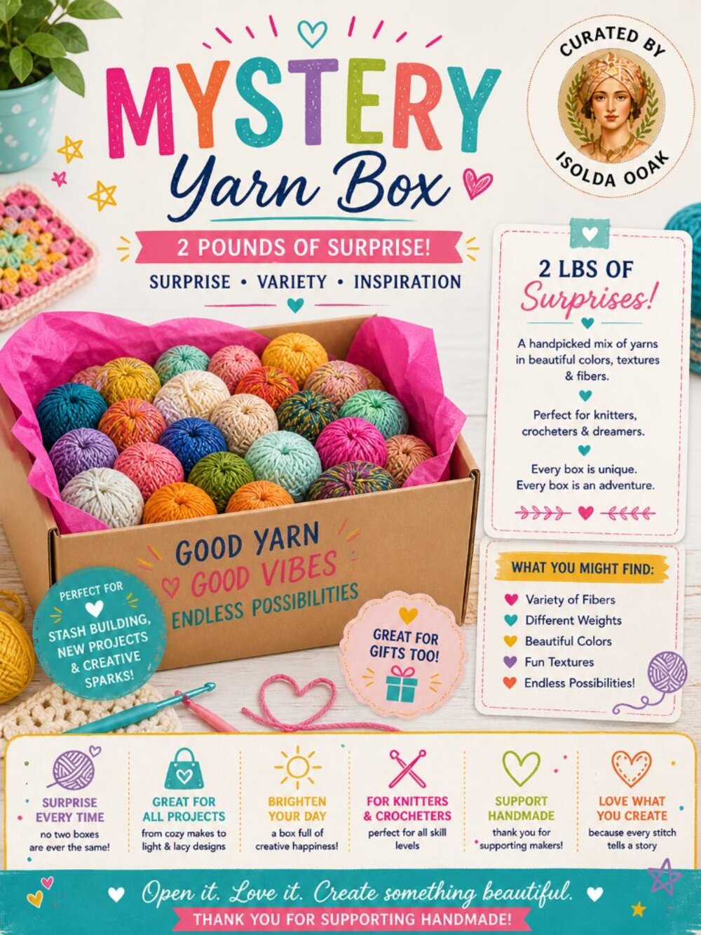 2 lbs Mix Mystery Yarn Box